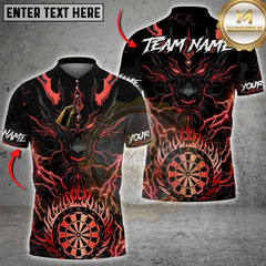 Maxcorners Darts Golden Dragon Multicolor Customized Name, Team Name 3D Shirts
