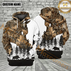 Maxcorners Wild Boar Hunting Forest Camo All Over Print Shirt
 Best Gift For Hunter