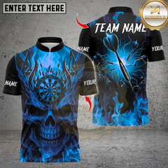 Maxcorners Darts Flaming Skull Dartboard Design Multicolor Customized Name, Team Name 3D Shirts