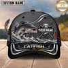 Maxcorners Fishing Graphic Carbon Fiber Metallic Pattern Customized Name 3D Cap