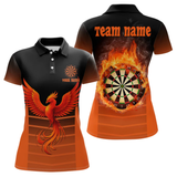 Maxcorners Men's Custom Darts Shirt With Amber Phoenix And Flame Dartboard, Darts Jersey LM1605