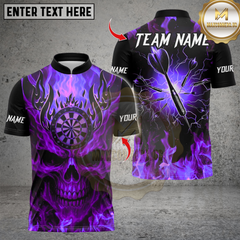 Maxcorners Darts Flaming Skull Dartboard Design Multicolor Customized Name, Team Name 3D Shirts