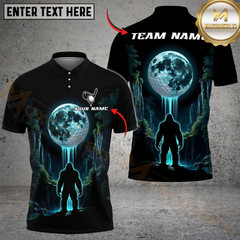 Maxcorners Golf Bigfoot Forest Moonlight Multicolor Customized Name, Team Name 3D Shirts