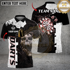 Maxcorners Darts Hands On Skull Multicolor Customized Name, Team Name 3D Shirts