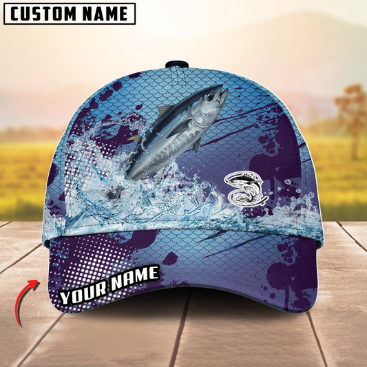 Maxcorners Fishing Blue Wave Personalized Cap (13 Breeds)