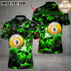 Maxcorners Billiard 9 Ball Shoot And Destroy Personalized Name, Team Name 3D Shirt (4 Colors)