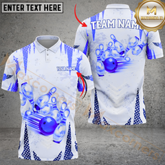 Maxcorners Bowling Storm Multicolor Personalized Name, Team Name 3D Shirt