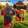 Maxcorners Disc Golf Disc & Basket Graphic with Fiery Motion Design Multicolor Customized Name, Team Name 3D Shirts