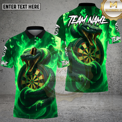 Maxcorners Venom Snake Dartboard Toxic Green Flame Multioptions Personalized Name, Team Name Unisex 3D Shirt (4 Colors)