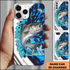 Maxcorners Fishing White Scale Water Splash Multicolor Options Personalized Name Phone Case (12 Fish Species)