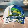 Maxcorners Fishing Blue Wave Personalized Name 3D Cap