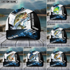 Maxcorners Fishing Blue Flame Sport Pattern Personalized Name 3D Cap (11 Breeds)