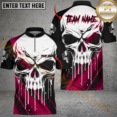 Maxcorners Bowling Skull Strike Multioptions Personalized Name, Team Name Unisex 3D Shirts