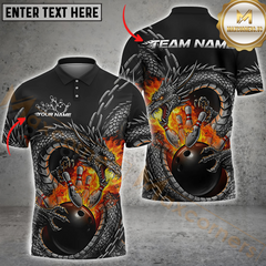 Maxcorners Bowling Dragon Fire Multicolor Customized Name, Team Name 3D Shirts