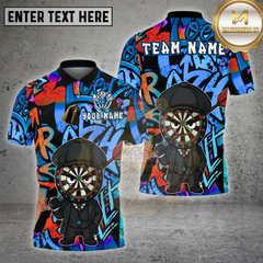 Maxcorners Darts Shirts Dartboard Cartoon Character Graffiti Style Multi Options Personalized Name, Team Name 3D Shirt