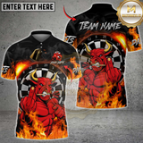 Maxcorners Darts Red Bull Fire Multicolor Customized Name, Team Name 3D Shirts