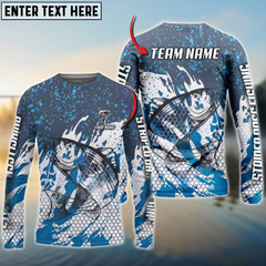 Maxcorners Striped Bass Fishing Bluefin Sport Personalized Name, Team Name 3D Long Sleeve Shirt