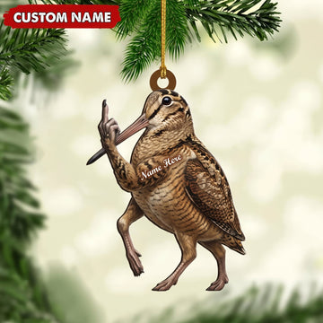 Maxcorners Woodcock Hunting Middle Finger Gesture Bird Hunter Gift Customized Name 3D Keychain And Ornament