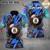 Maxcorners Billiard Power Break Lightning 8 Ball Multicolor Customized Name, Team Name 3D Shirt