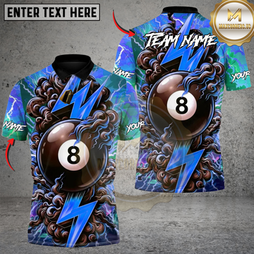 Maxcorners Billiard Power Break Lightning 8 Ball Multicolor Customized Name, Team Name 3D Shirt