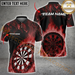 Maxcorners Flaming Arrow Darts Jersey Multicolor Option Customized Name, Team Name 3D Polo Shirt