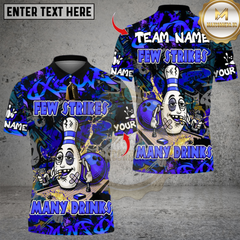 Maxcorners Few Strike Many Drinks Bowling Design Multicolor Customized Name, Team Name 3D Shirts