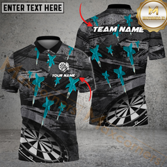 Maxcorners Darts Grunge Arrow Rain Multicolor Options Personalized Name, Team Name 3D Shirt