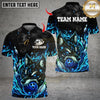 Maxcorners Bowling Flaming Pins and Angry Wolf Multicolor Customized Name, Team Name 3D Shirts