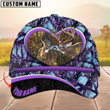 Maxcorners Love Deer Couple Camouflage Pattern Multicolor Personalized Name 3D Cap