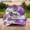 Maxcorners Golf Happy Alligator Golfer Geometric Splash Personalized Name 3D Classic Cap