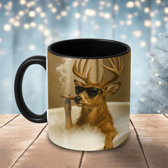 Maxcorners Deer Relaxing Bathtub Cigar Style Multicolor Options 3D Ceramic Mug
