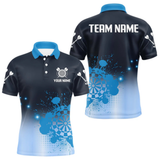 Maxcorners Men's Personalized Darts Shirt With Blue Gradient Splash Dartboard, Darts Jersey LM1605