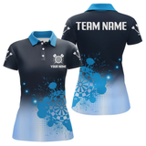 Maxcorners Men's Personalized Darts Shirt With Blue Gradient Splash Dartboard, Darts Jersey LM1605