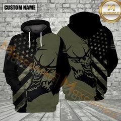 Maxcorners Peek-A-Boo Flipping Off Deer Camoflage All Over Print Shirt Best Gift For Hunter