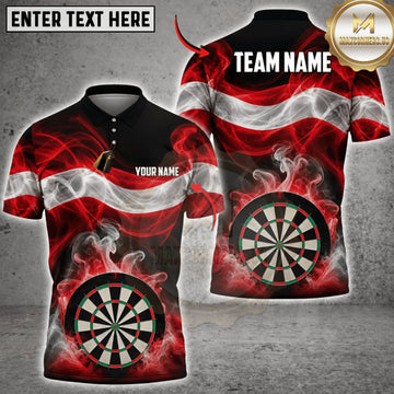 Maxcorners Darts Austria Flag Flame Dartboard Personalized Name 3D Unisex Shirt