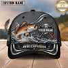 Maxcorners Fishing Graphic Carbon Fiber Metallic Pattern Customized Name 3D Cap