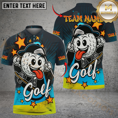 Maxcorners Cool Golf Ball Cartoon Personalized Name, Team Name 3D Unisex Shirt