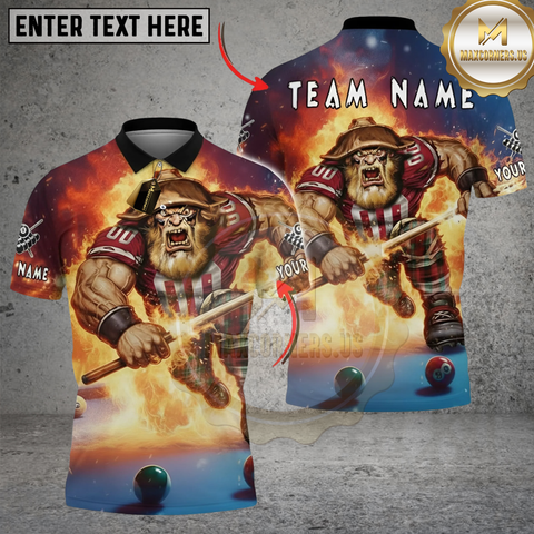 Maxcorners Billiard Gridiron Orc Mascot Personalized Name 3D Unisex Shirt