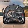 Maxcorners Fishing Graphic Carbon Fiber Metallic Pattern Customized Name 3D Cap