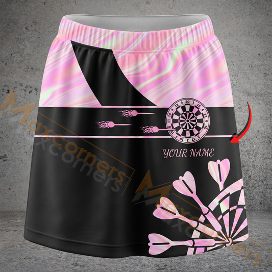 Maxcorners Darts Marble Geometric Personalized 3D Skirts With Shorts