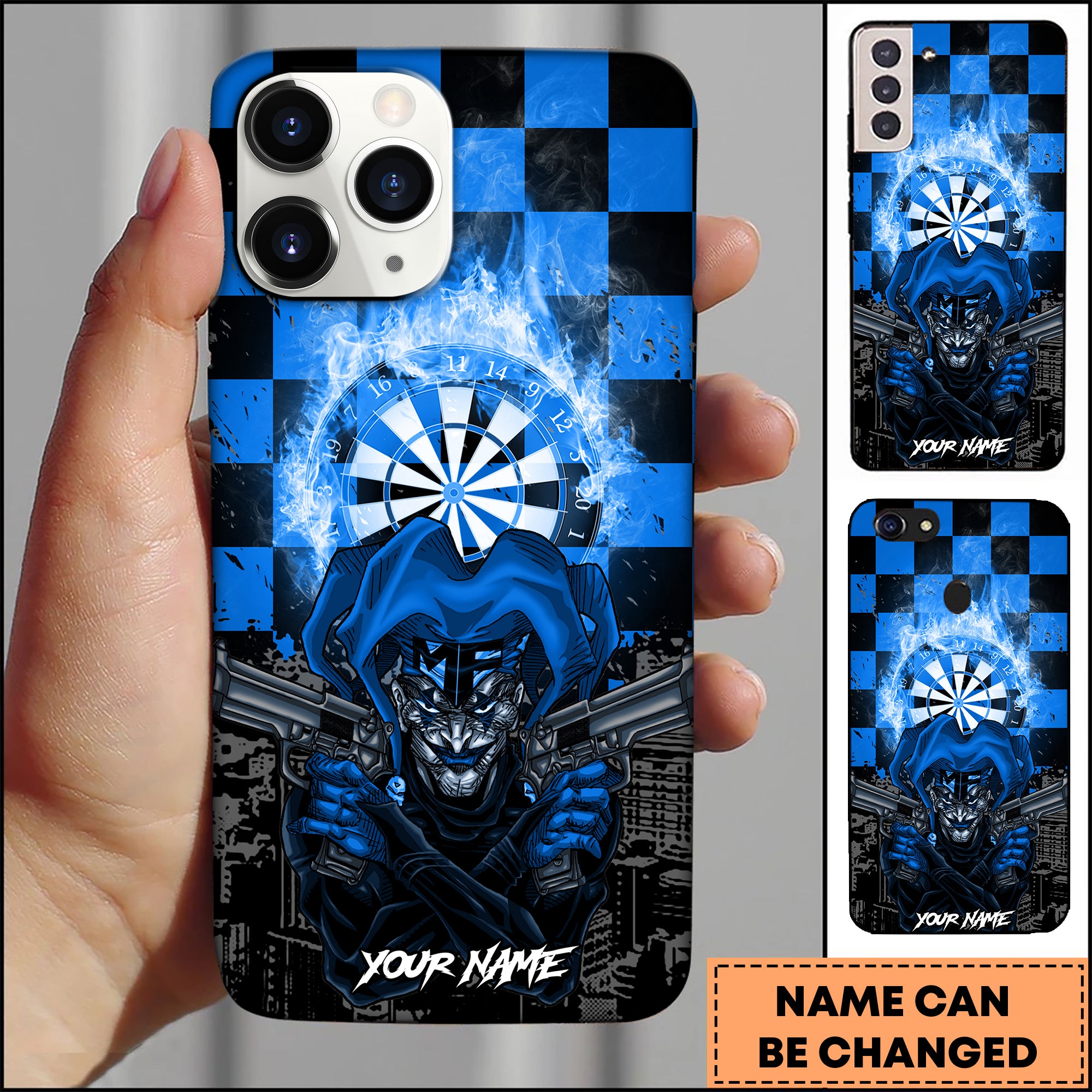 Maxcorners Darts Joker Dartboard Multicolor Personalized Name 3D Phone