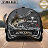 Maxcorners Fishing Graphic Carbon Fiber Metallic Pattern Customized Name 3D Cap