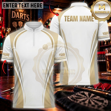 Maxcorners Darts & Minimalist Dartboard Curved Stripe Graphic Customized Name, Team Name 3D Shirts