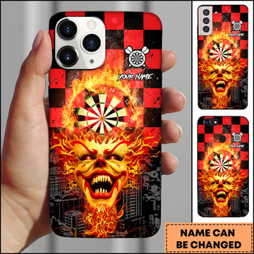 Maxcorners Darts Flaming Demon Dartboard Multicolor Personalized Name 3D Phone Case