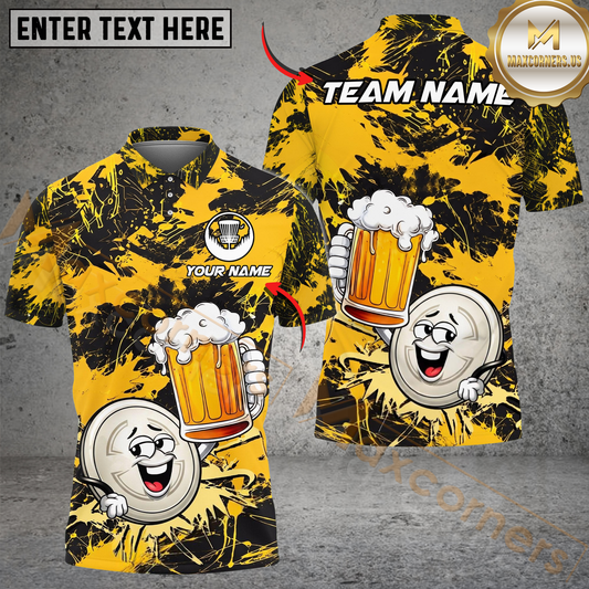 Maxcorners Disc Golf Beer Mug Funny Disc Customized Name, Team Name 3D Shirt