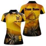 Maxcorners Men's Personalized Dart Shirts With Fire Skull And Yellow Darts Theme LM1605