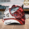 Maxcorners Fishing White Red Lava Sport Personalized Name Classic 3D Cap Personalized Cap (13 Breeds)