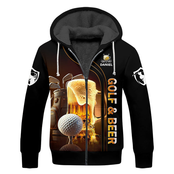 Maxcorners Golf And Beer Custom Men's Golf T-Shirt, Funny Golf Shirt, Gift For Golfers