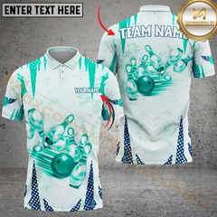 Maxcorners Bowling Storm Multicolor Personalized Name, Team Name 3D Shirt