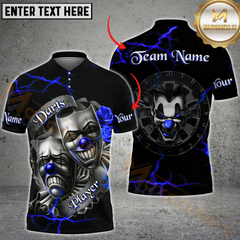 Maxcorners Darts Evil Clown & Mask Design Multicolor Options Personalized Name, Team Name 3D Shirt